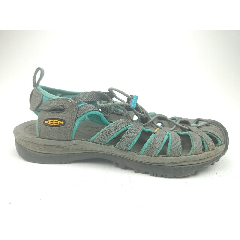 Keen Women's Gray Canvas Toggle Waterproof Hiking Fisherman Sandals US 9
